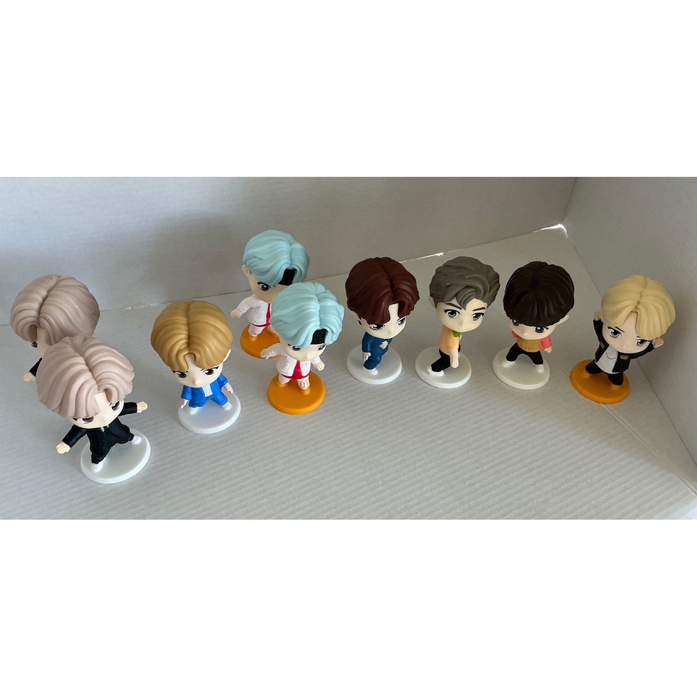 TinyTAN BTS Figure Set 9pc‎ McDonald's Collab K-Pop Collectible Mini Statues 3"
